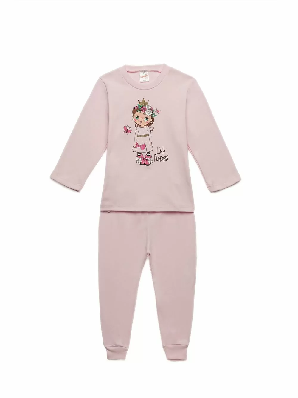 Βρεφική Πυτζάμα MINERVA Flowers Princess - 100% Αγνό Βαμβάκι