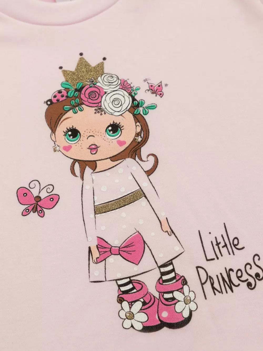 Βρεφική Πυτζάμα MINERVA Flowers Princess - 100% Αγνό Βαμβάκι