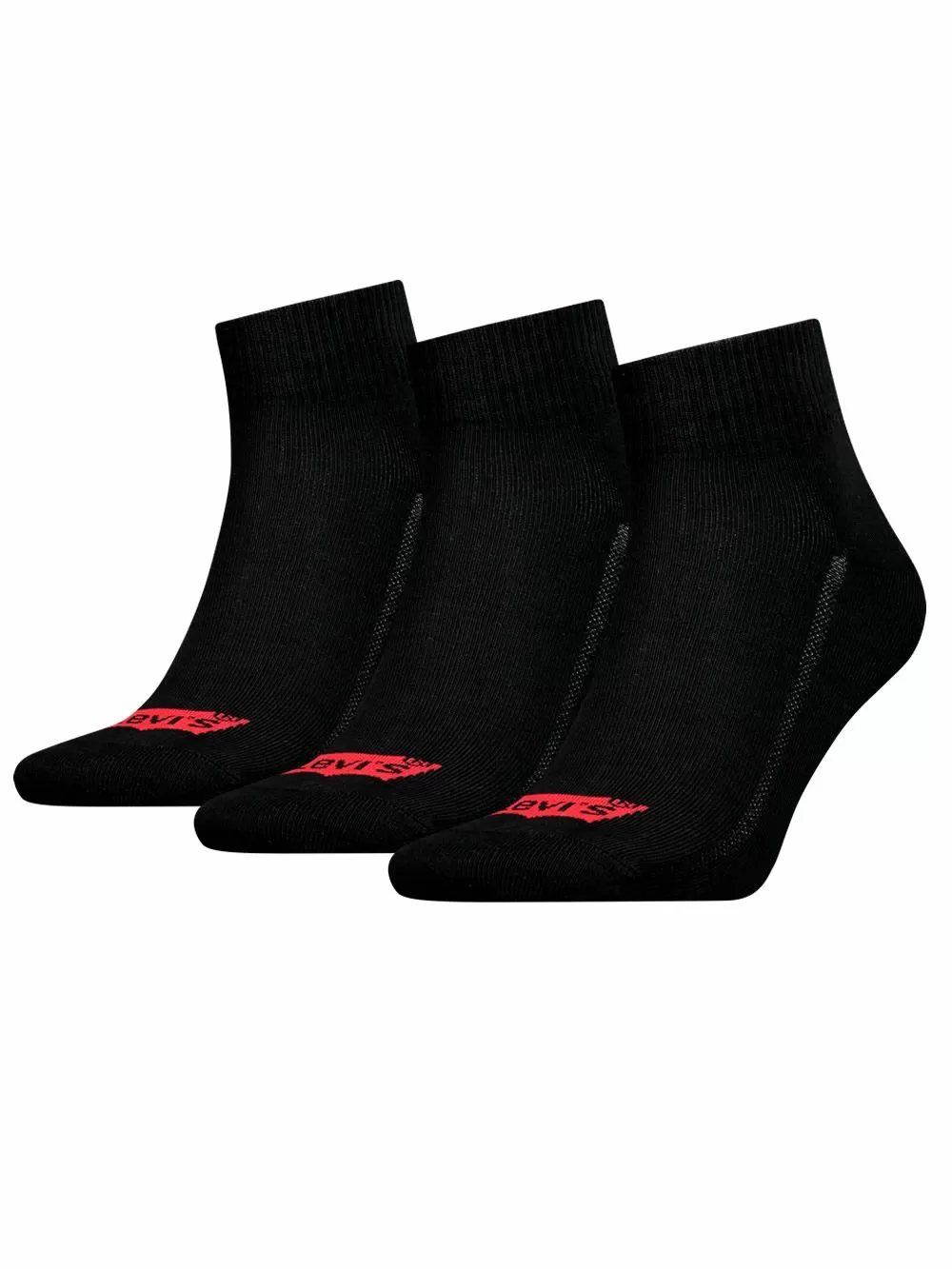 LEVI'S Ανδρική Κάλτσα Μεσαίου Ύψους Black - Οργανικό ECO Βαμβάκι - 3 Ζευγάρια 