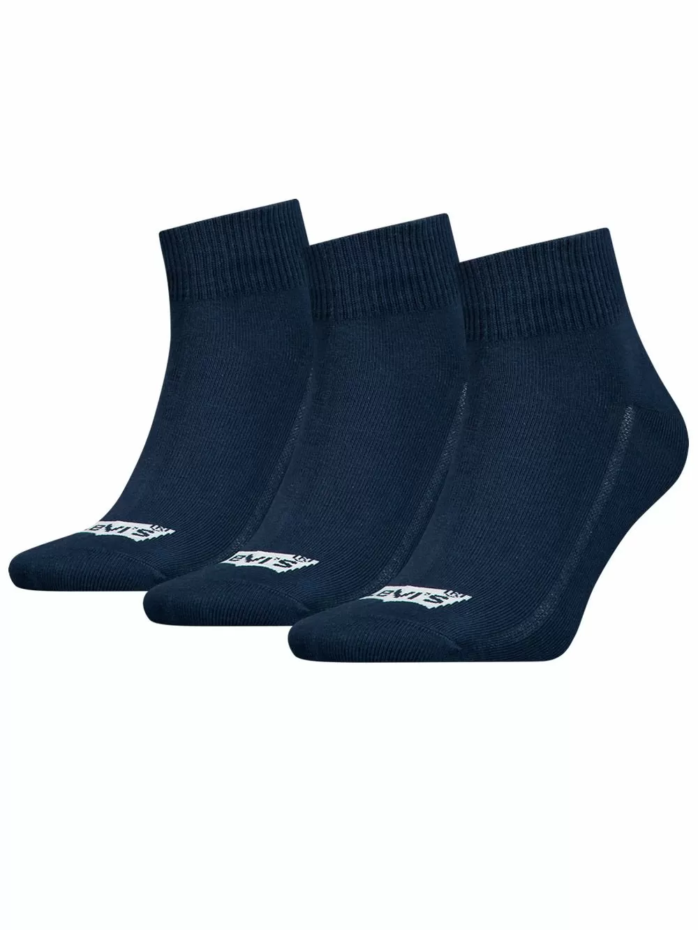 LEVI'S Ανδρική Κάλτσα Ημίκοντη Navy - Οργανικό ECO Βαμβάκι - 3 Ζευγάρια