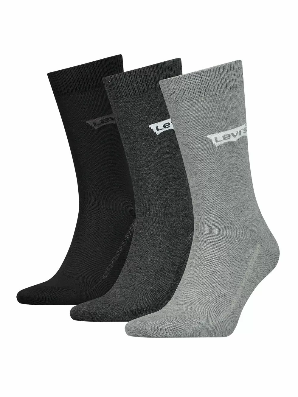 LEVI'S Ανδρική Κάλτσα Αθλητική - Grey Combo - Οργανικό ECO Βαμβάκι - 3 Ζευγάρια 
