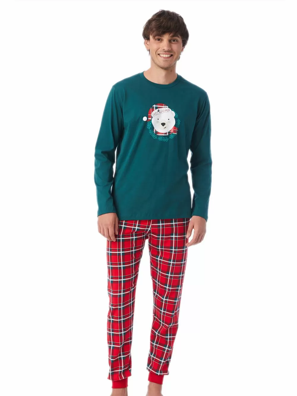 Ανδρική Πυτζάμα MINERVA X-mas Bear - 100% Βαμβάκι Interlock