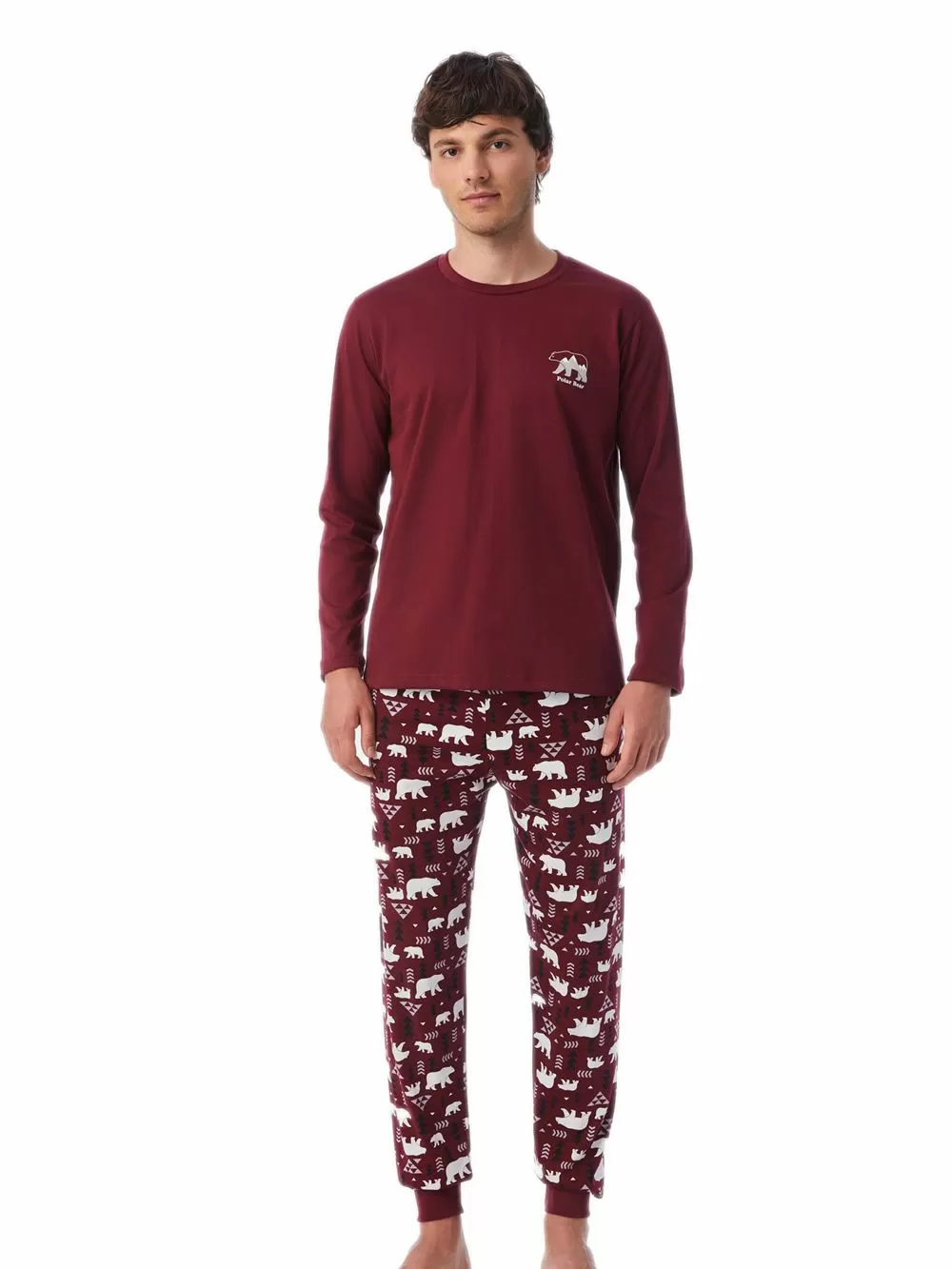 Ανδρική Πυτζάμα MINERVA POLAR BEAR - 100% Βαμβάκι Interlock