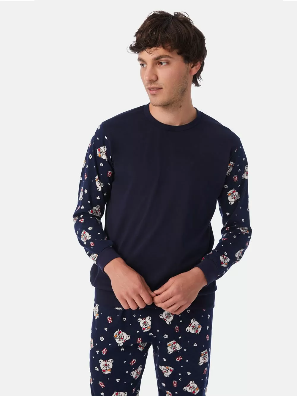 Ανδρική Πυτζάμα MINERVA POP CORN - 100% Βαμβάκι Interlock 