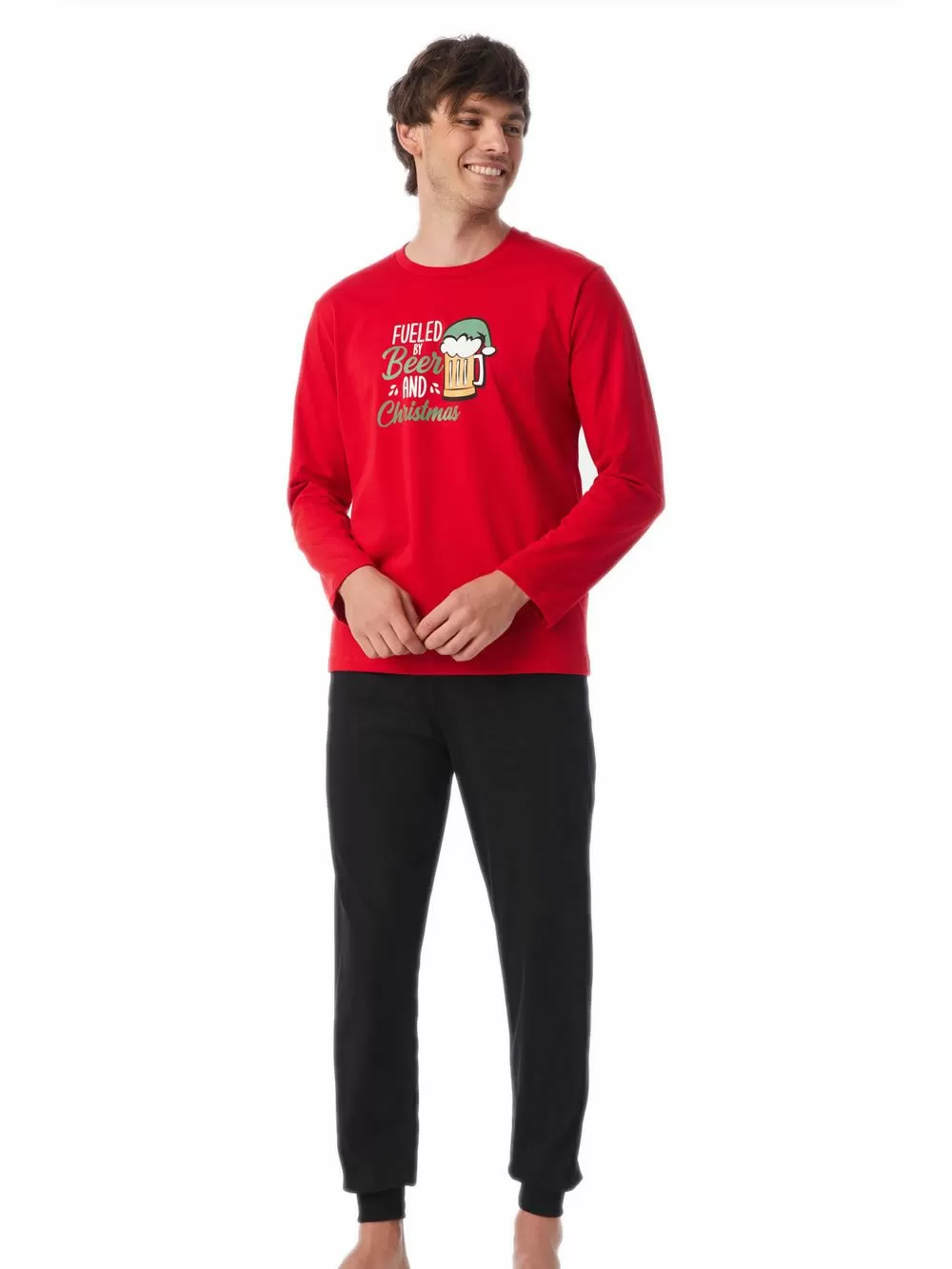 Ανδρική Πυτζάμα MINERVA X-mas Beer - 100% Βαμβάκι Interlock