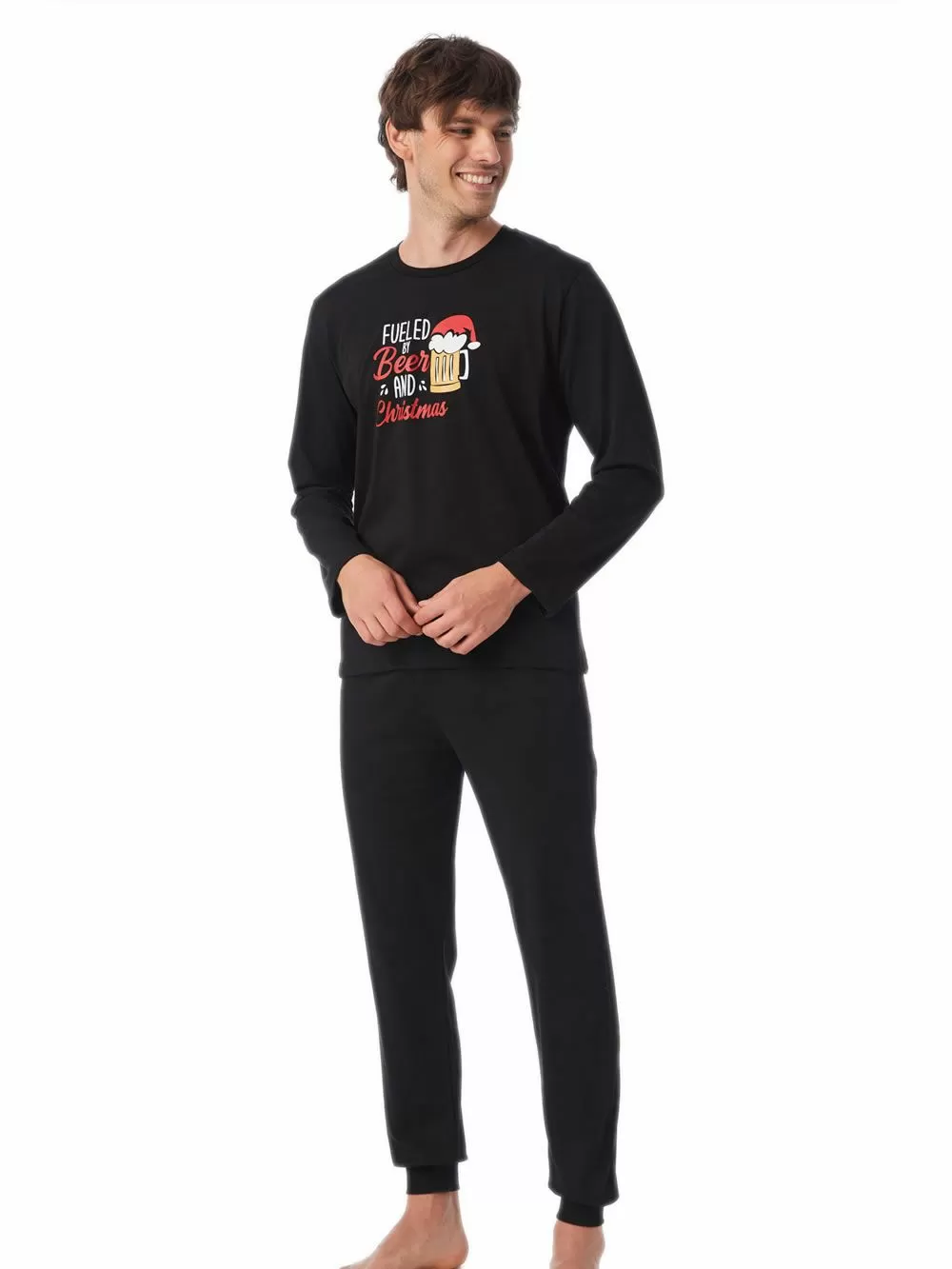 Ανδρική Πυτζάμα MINERVA X-mas Beer -100% Βαμβάκι Interlock