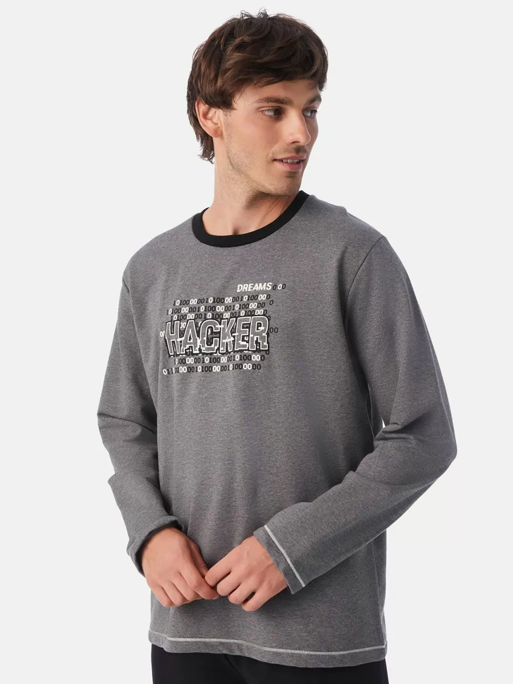 Ανδρική Πυτζάμα MINERVA Φούτερ Hacker -100% Βαμβάκι Πενιέ