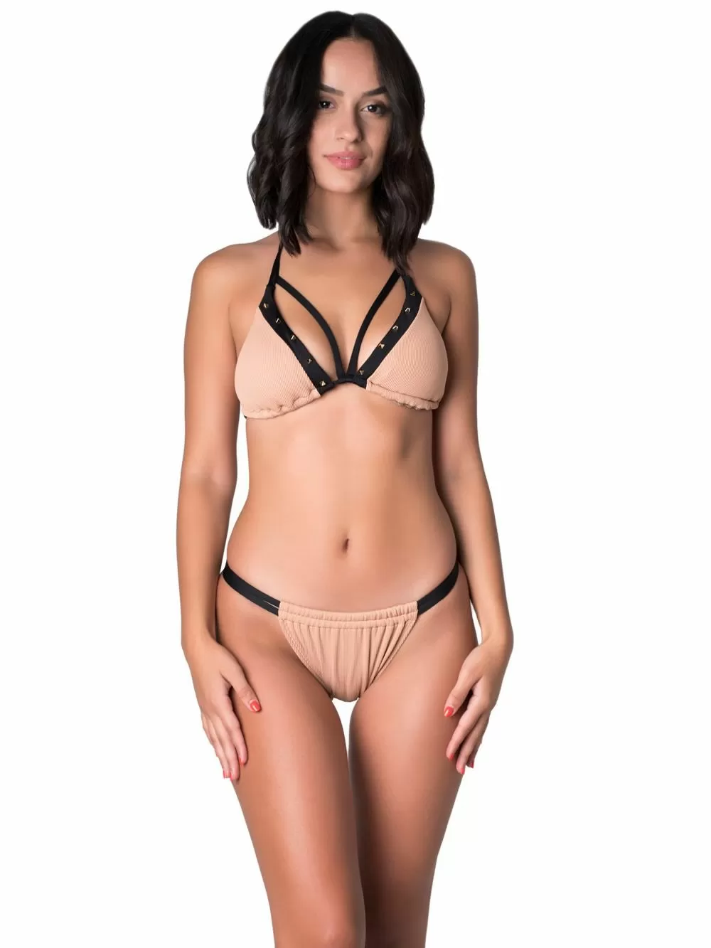 Μαγιό Bluepoint Bikini - Ψηλό Κοφτό - Λωρίδες 