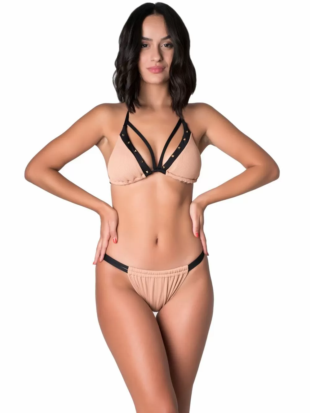 Μαγιό Bluepoint Bikini - Ψηλό Κοφτό - Λωρίδες 