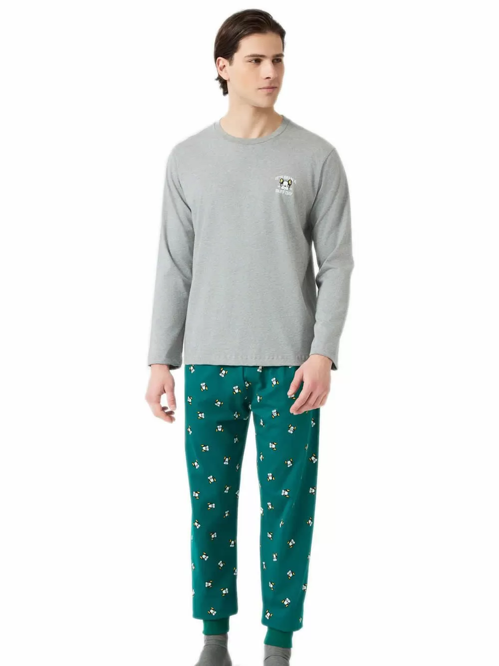 Ανδρική Πυτζάμα MINERVA Bulldog - 100% Βαμβάκι Interlock