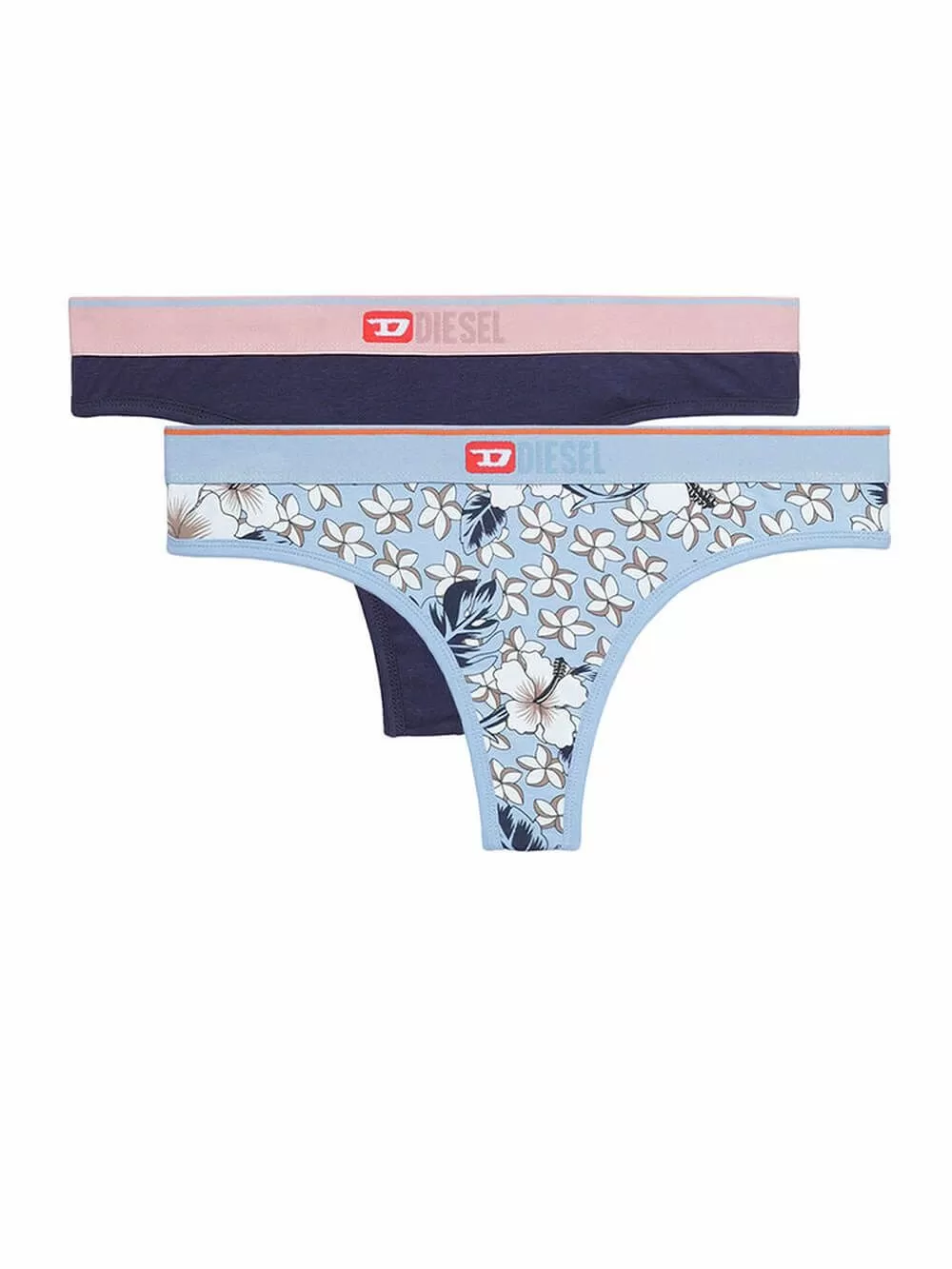 DIESEL Γυναικείο String -Ελαστικό Βαμβάκι - Floral Print - Πακέτο με 2 