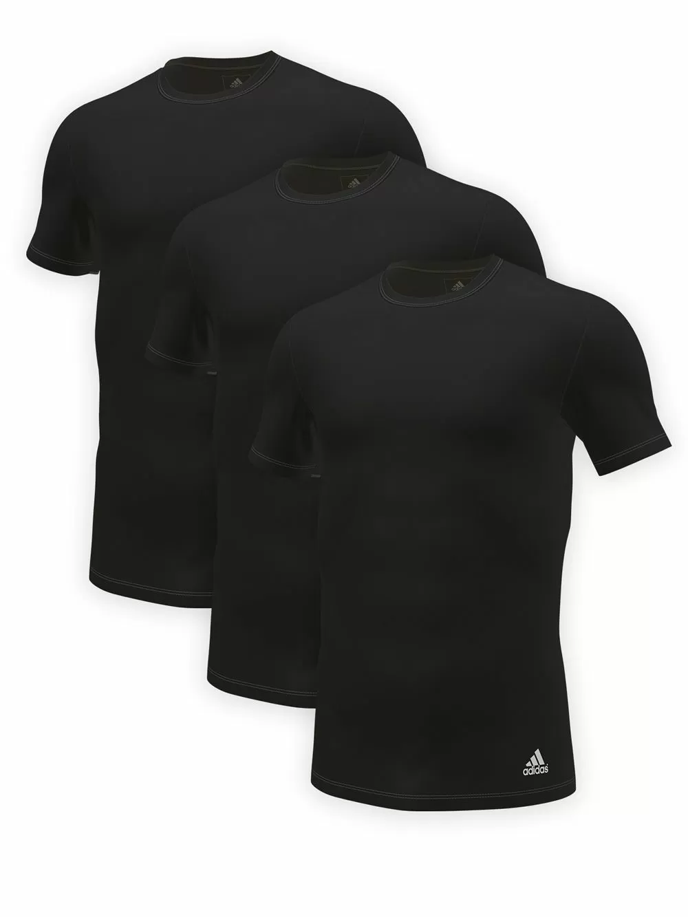 ADIDAS Ανδρικά T-Shirt - Ελαστικό Βαμβάκι - Logo - Πακέτο με 3 