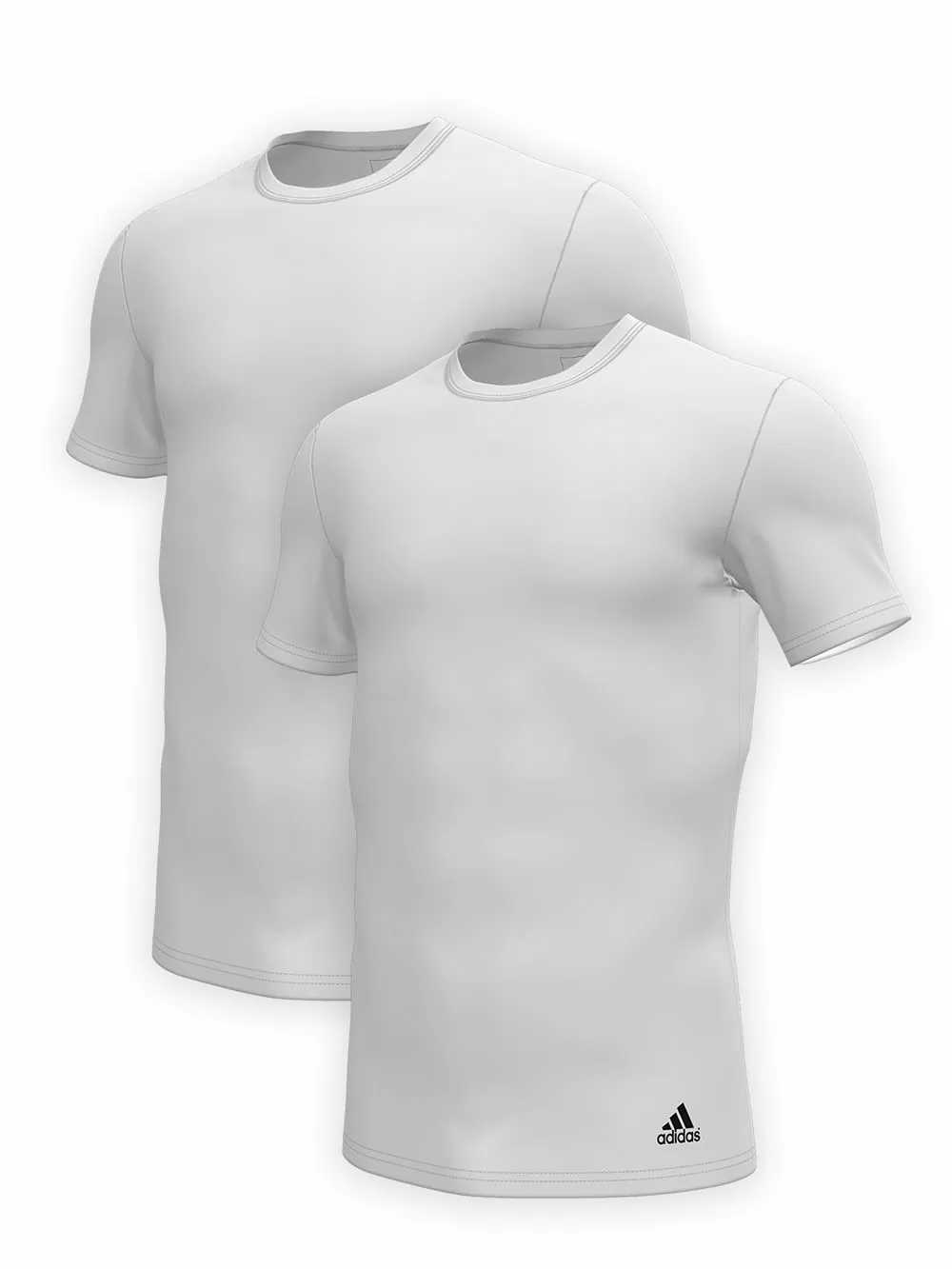 ADIDAS Ανδρικά T-Shirt - Ελαστικό Βαμβάκι - Logo - Πακέτο με 2 