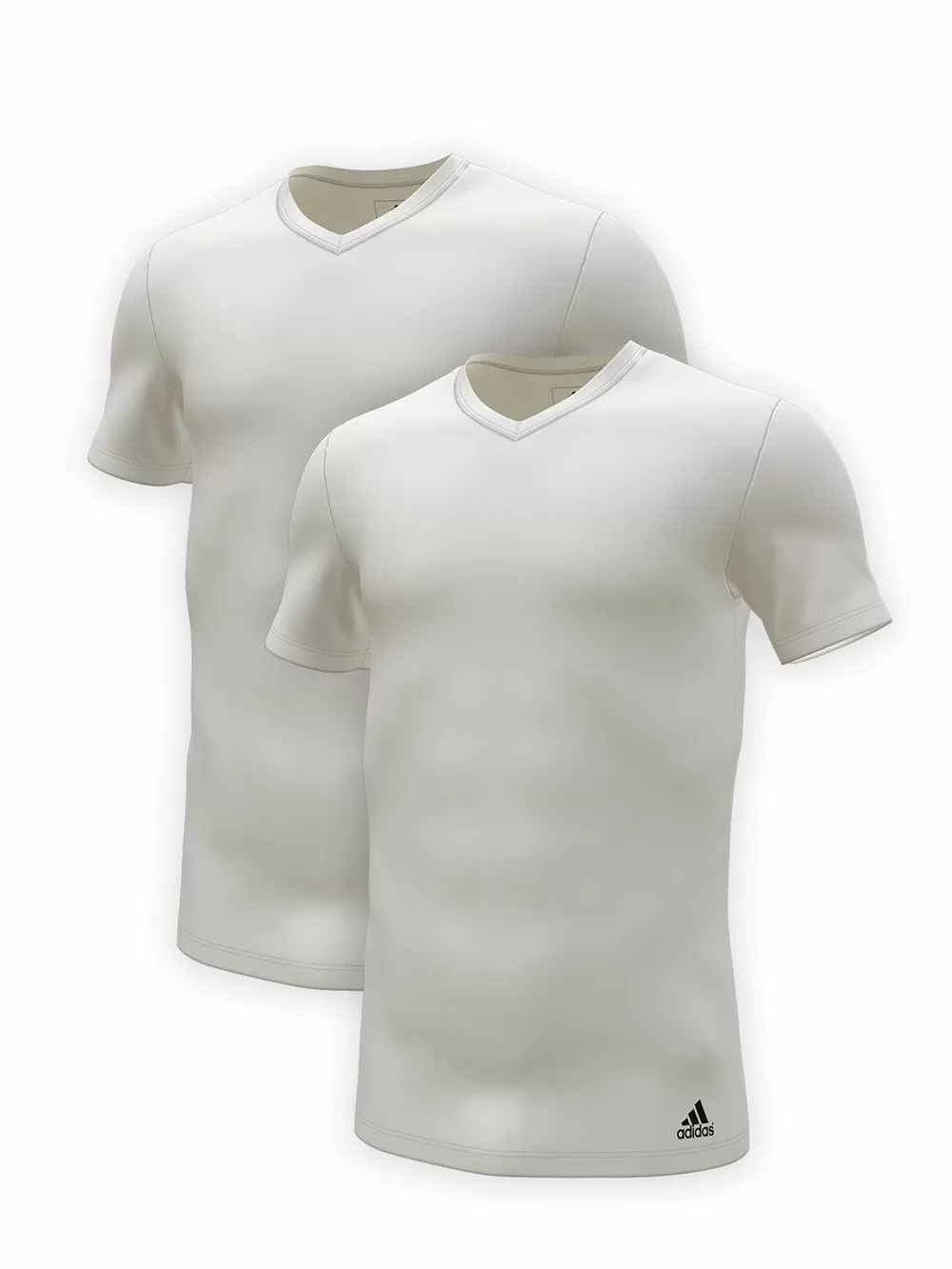 ADIDAS Ανδρικά T-Shirt - Ελαστικό Βαμβάκι -Logo - Πακέτο με 2 