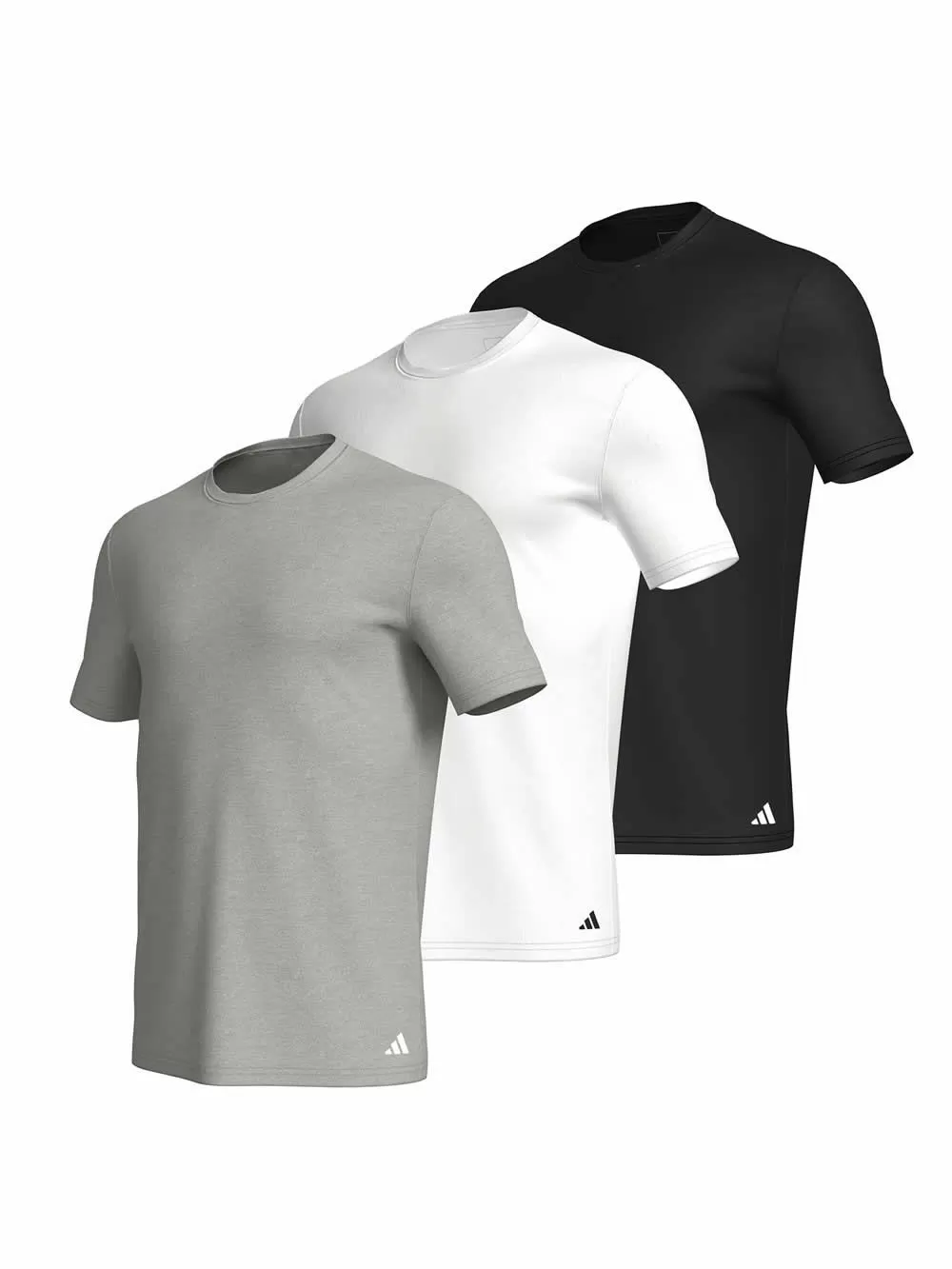 ADIDAS Ανδρικά T-Shirt - Ελαστικό Βαμβάκι - Logo - Πακέτο με 3 