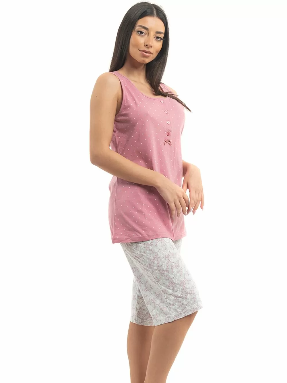 Γυναικεία Πυτζάμα AMELIE - 100% Βαμβακερή - Μεγάλα Μεγέθη 