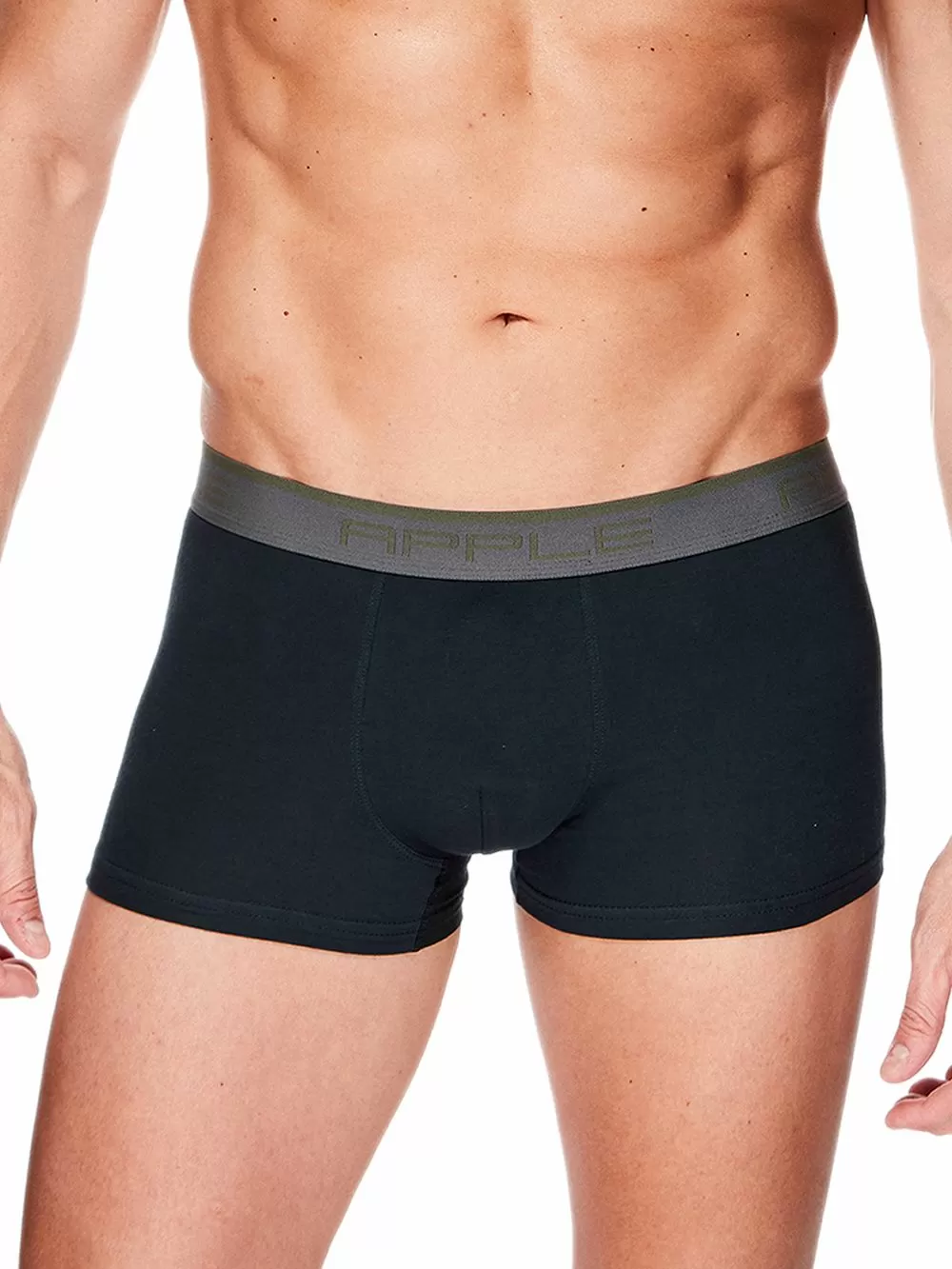Ανδρικό Μπόξερ APPLE - Ελαστικό Βαμβάκι - Black & Navy Thyme - Πακέτο με 2