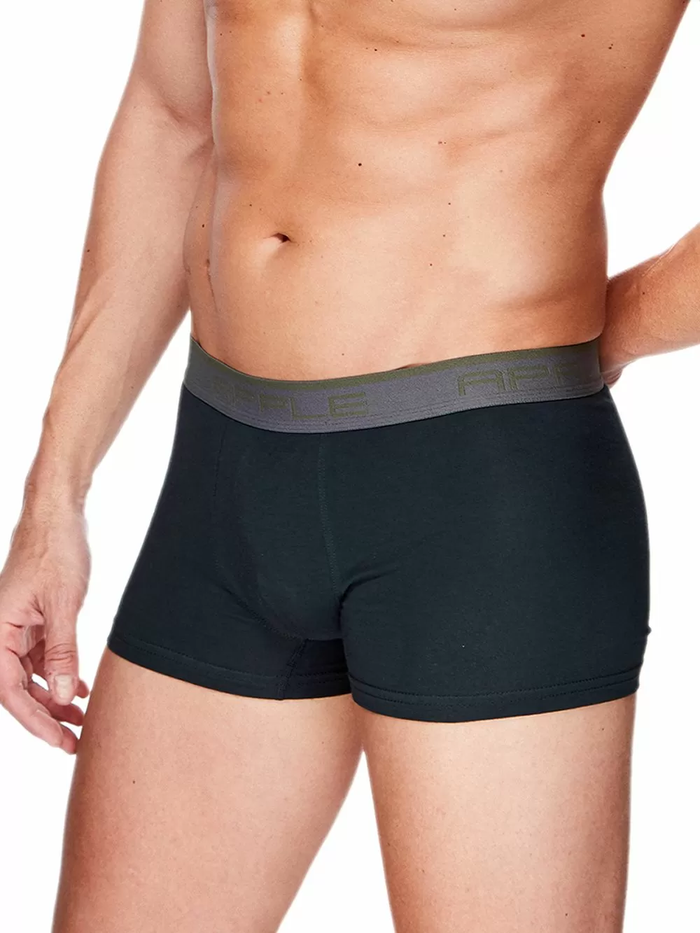Ανδρικό Μπόξερ APPLE - Ελαστικό Βαμβάκι - Black & Navy Thyme - Πακέτο με 2