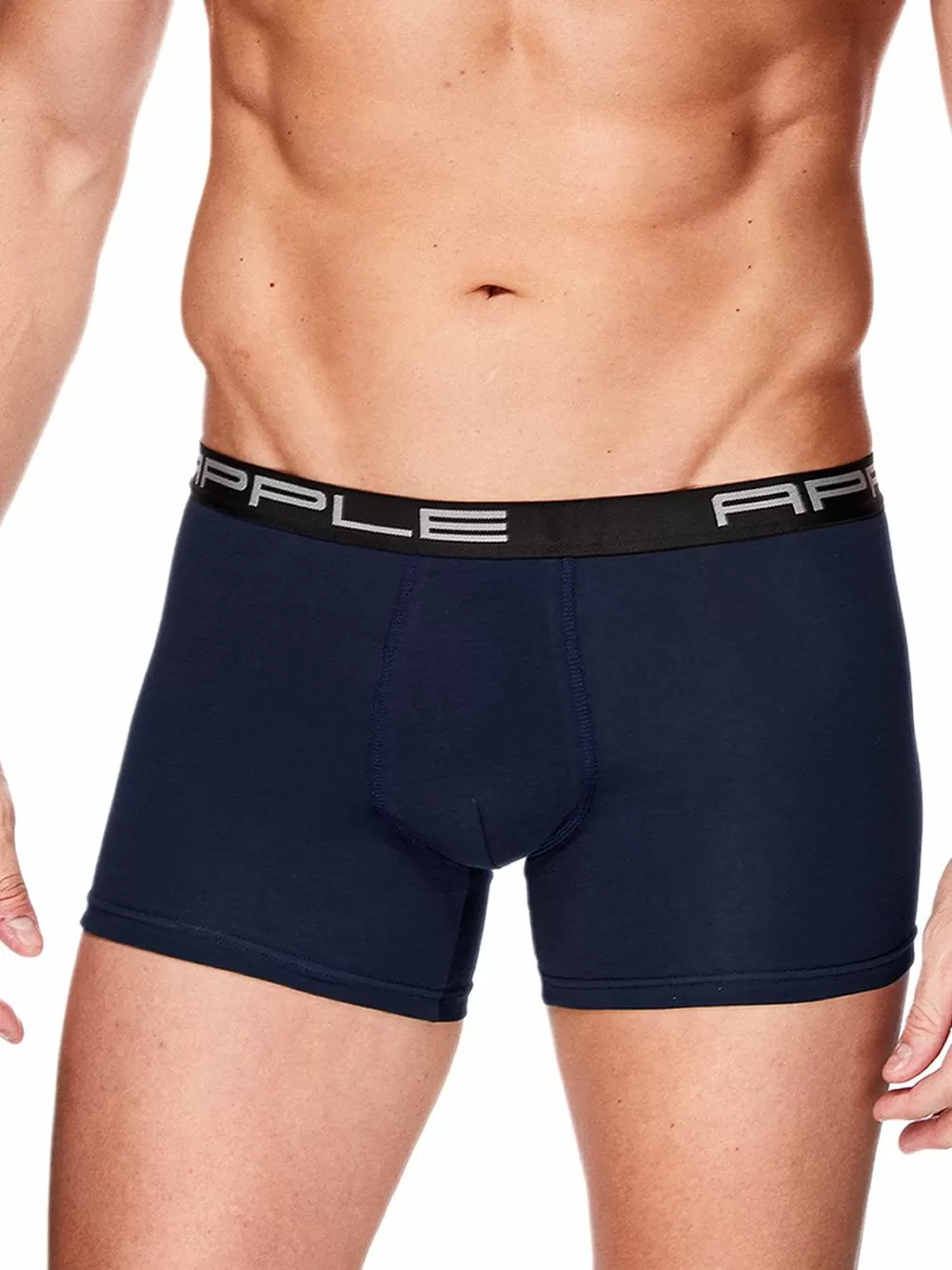 Ανδρικό Μπόξερ APPLE - Black/Navy - Ελαστικό Βαμβάκι - Πακέτο με 2