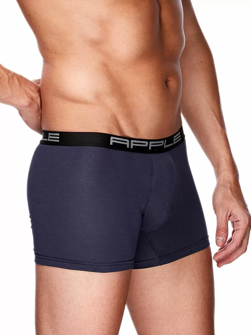 Ανδρικό Μπόξερ APPLE - Black/Navy - Ελαστικό Βαμβάκι - Πακέτο με 2
