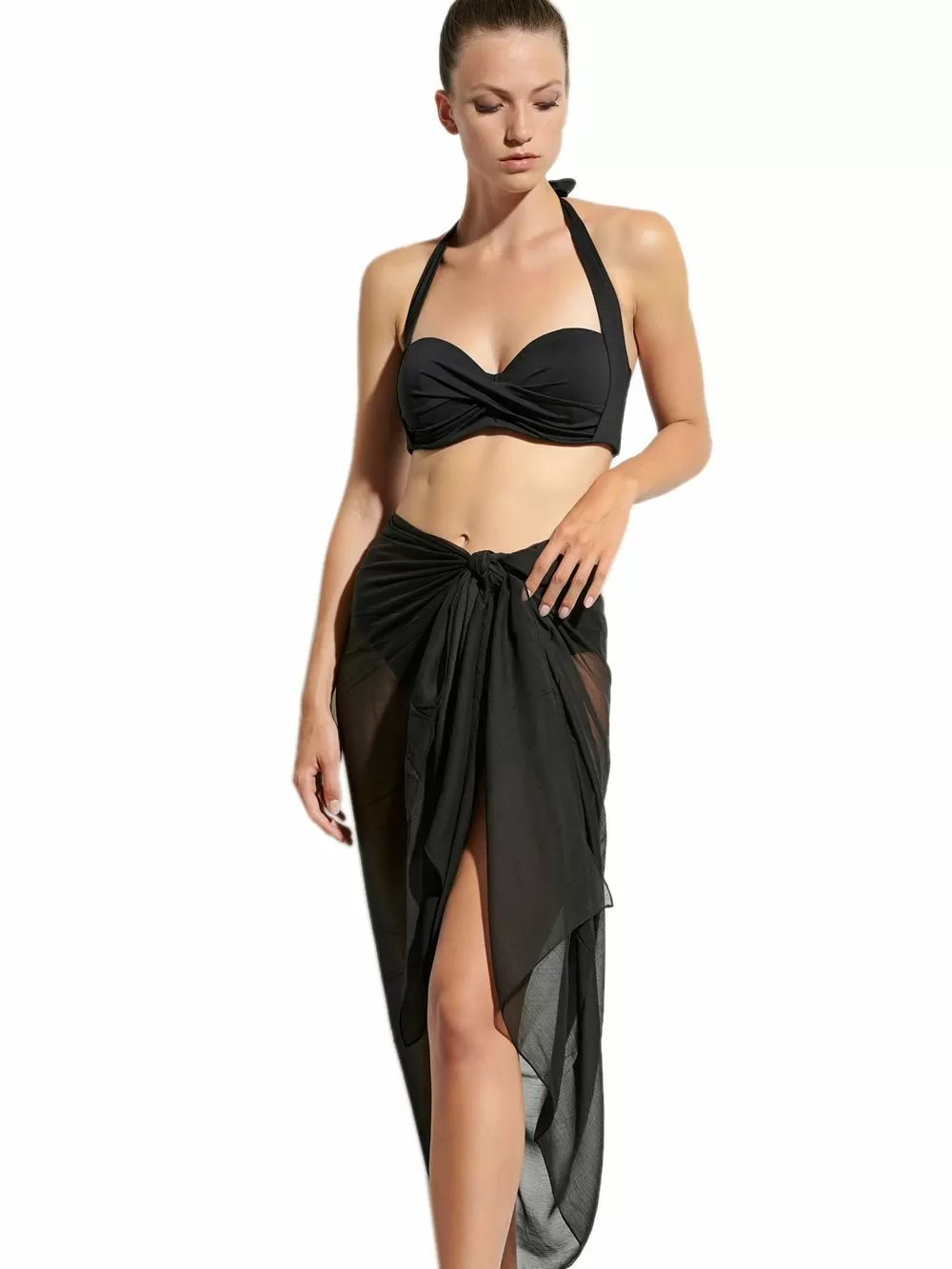 Beachwear BLU4U Παρεό Solids -Αέρινο Ύφασμα 