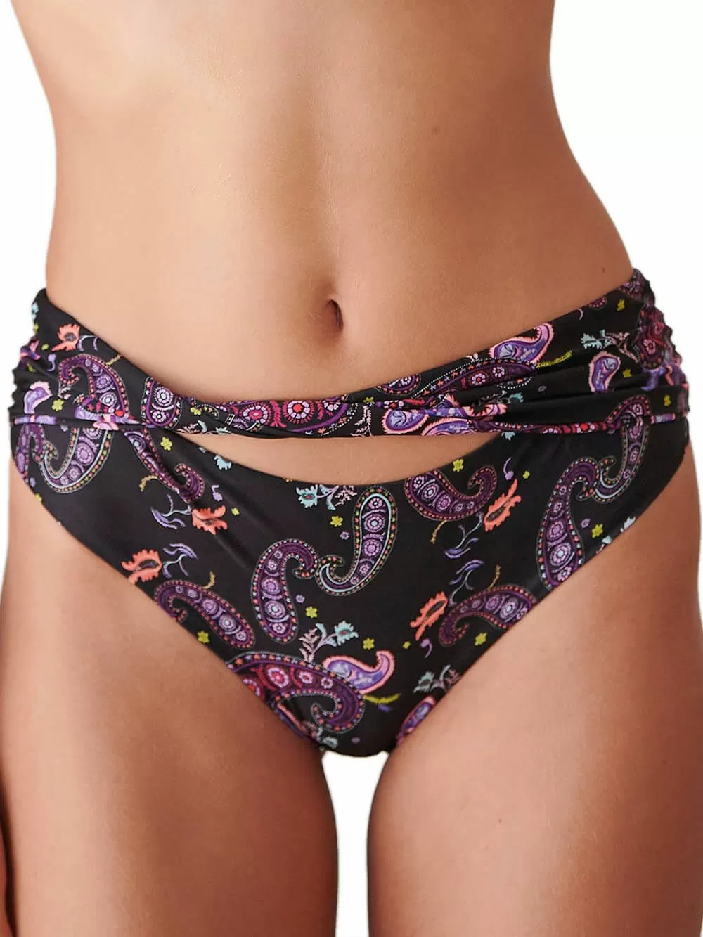 Μαγιό BLU4U Black Paisley - Bikini Κανονικό Ψηλοκάβαλο 