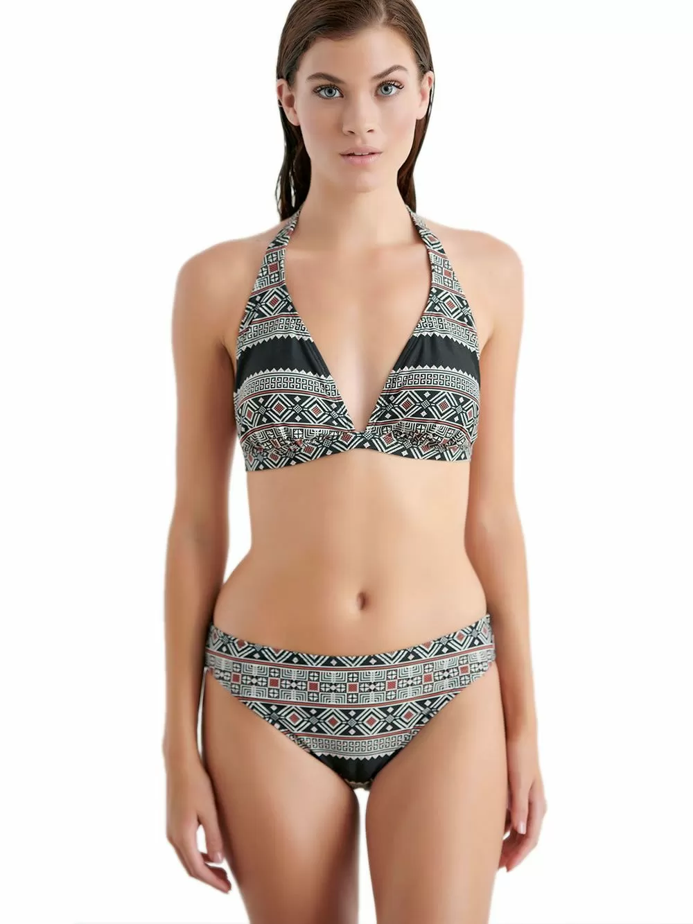 Μαγιό BLU4U Ethnic Σετ Μπικίνι Τρίγωνο & Σλιπ Κανονικό - Μεγάλο Στήθος