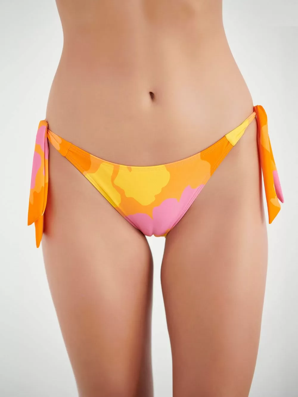 Μαγιό BLU4U Orange Flower Σετ Μπικίνι Τρίγωνο & Σλιπ Κανονικό