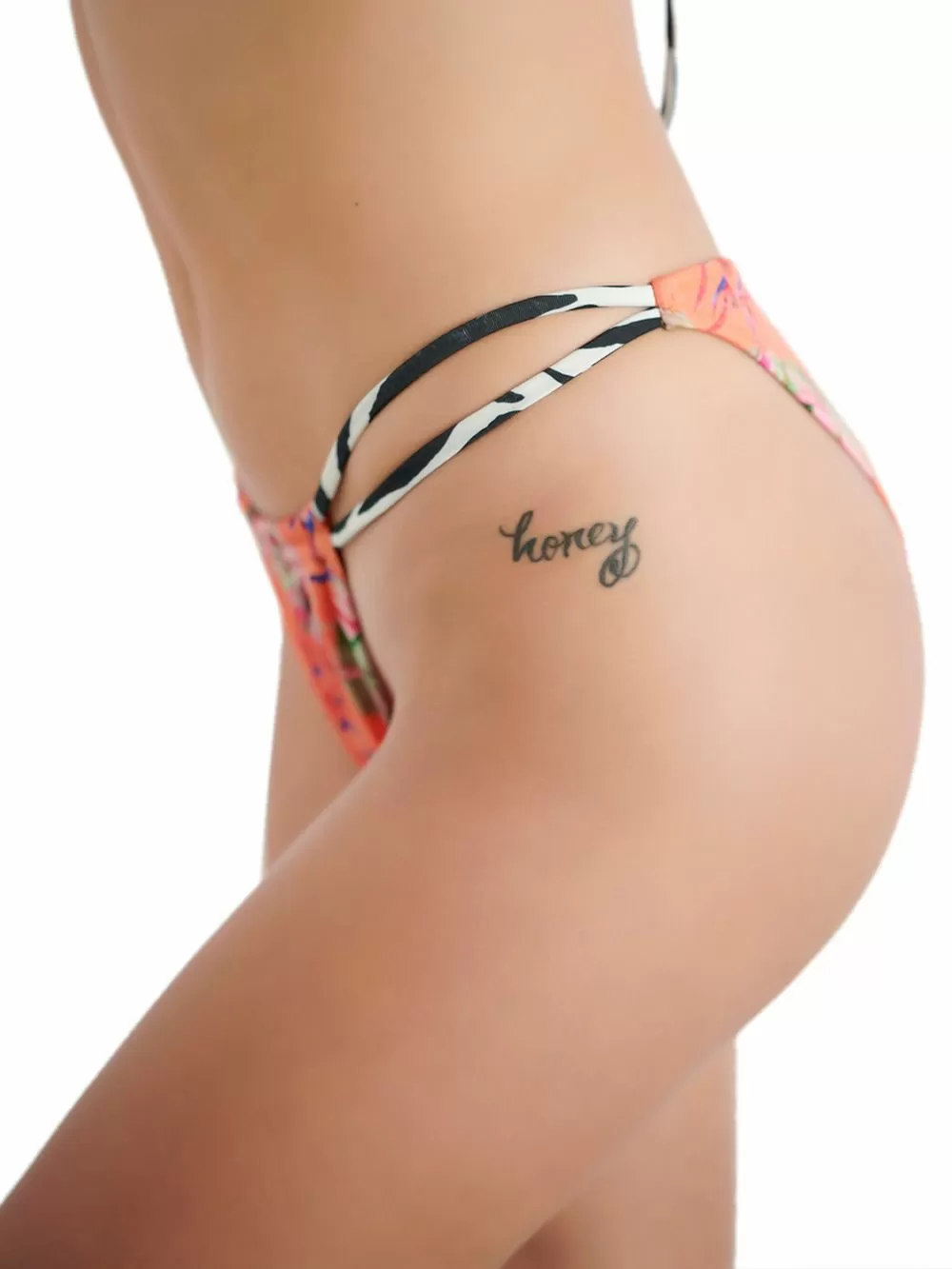 Μαγιό BLU4U Orange Tropics Μπικίνι Σλιπ Brazilian 