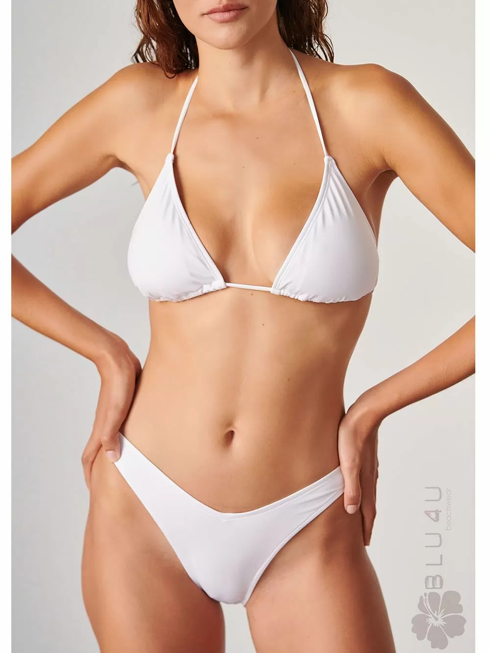 Μαγιό BLU4U Fashion Solids Μπικίνι Brazilian Σλιπ Ψηλό - V Shape