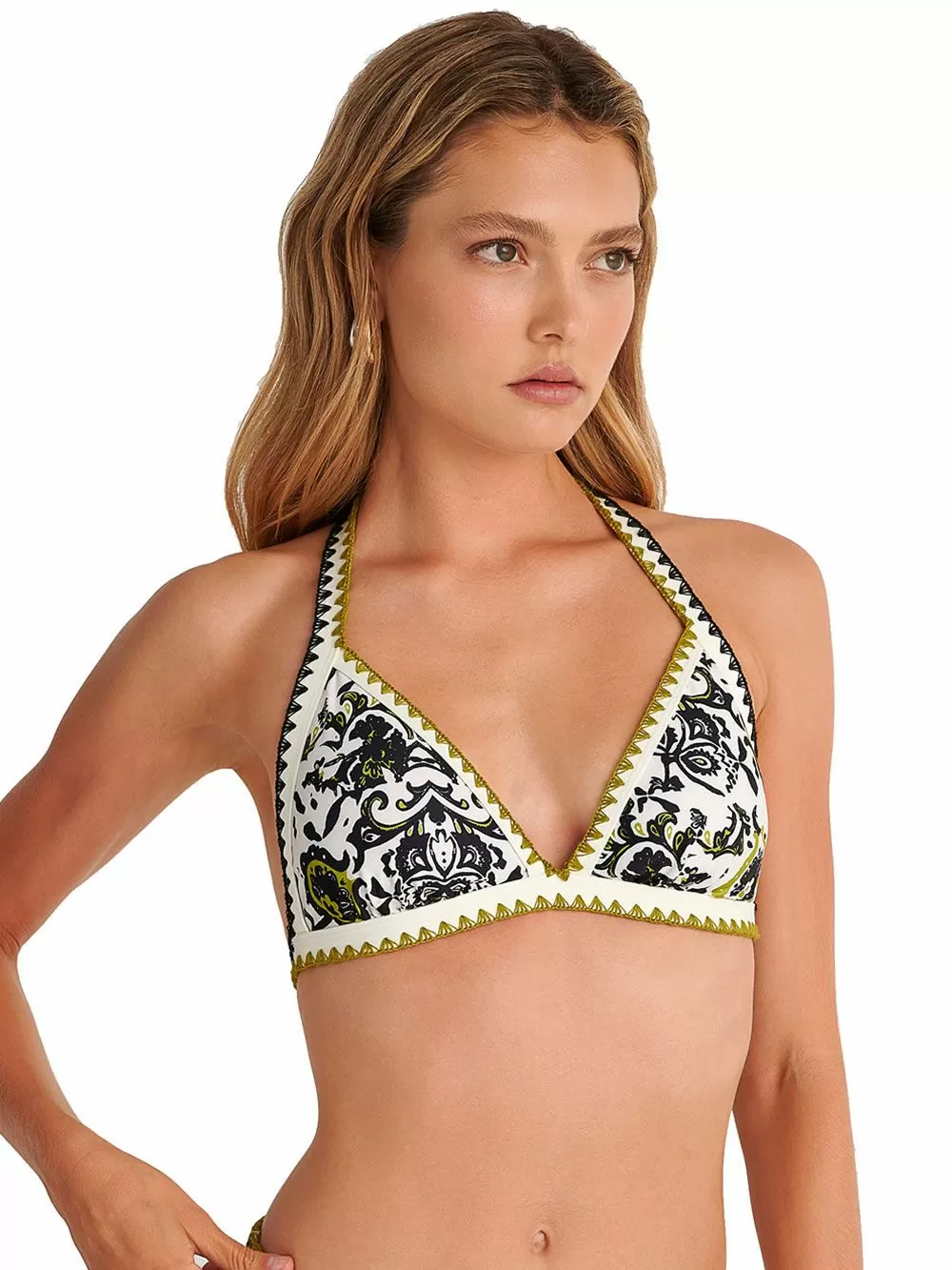 Μαγιό BLU4U Batik Crochet Τρίγωνο Τοπ - Αφαιρούμενη Ενίσχυση - Σχέδιο Κέντημα