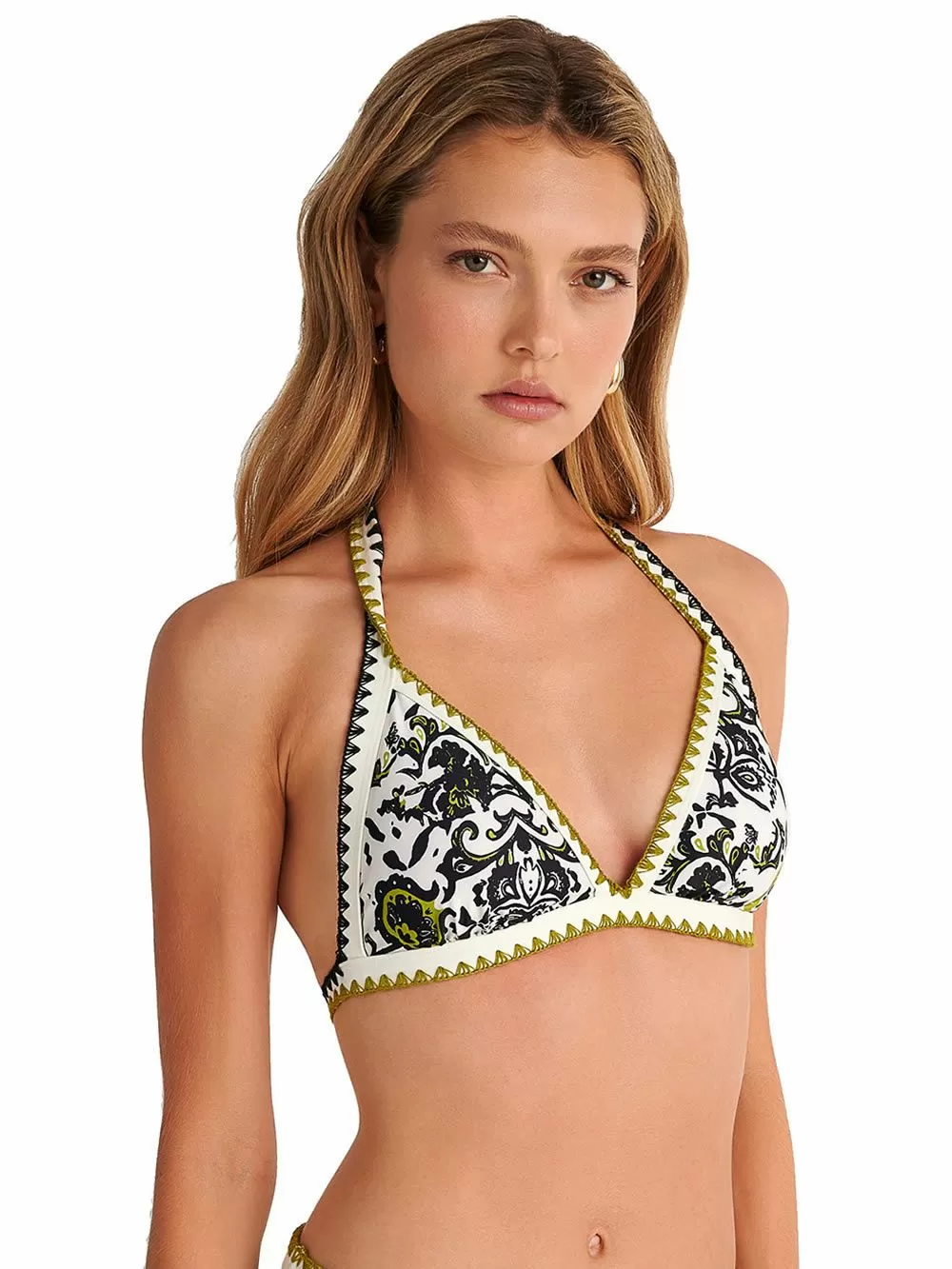 Μαγιό BLU4U Batik Crochet Τρίγωνο Τοπ - Αφαιρούμενη Ενίσχυση - Σχέδιο Κέντημα