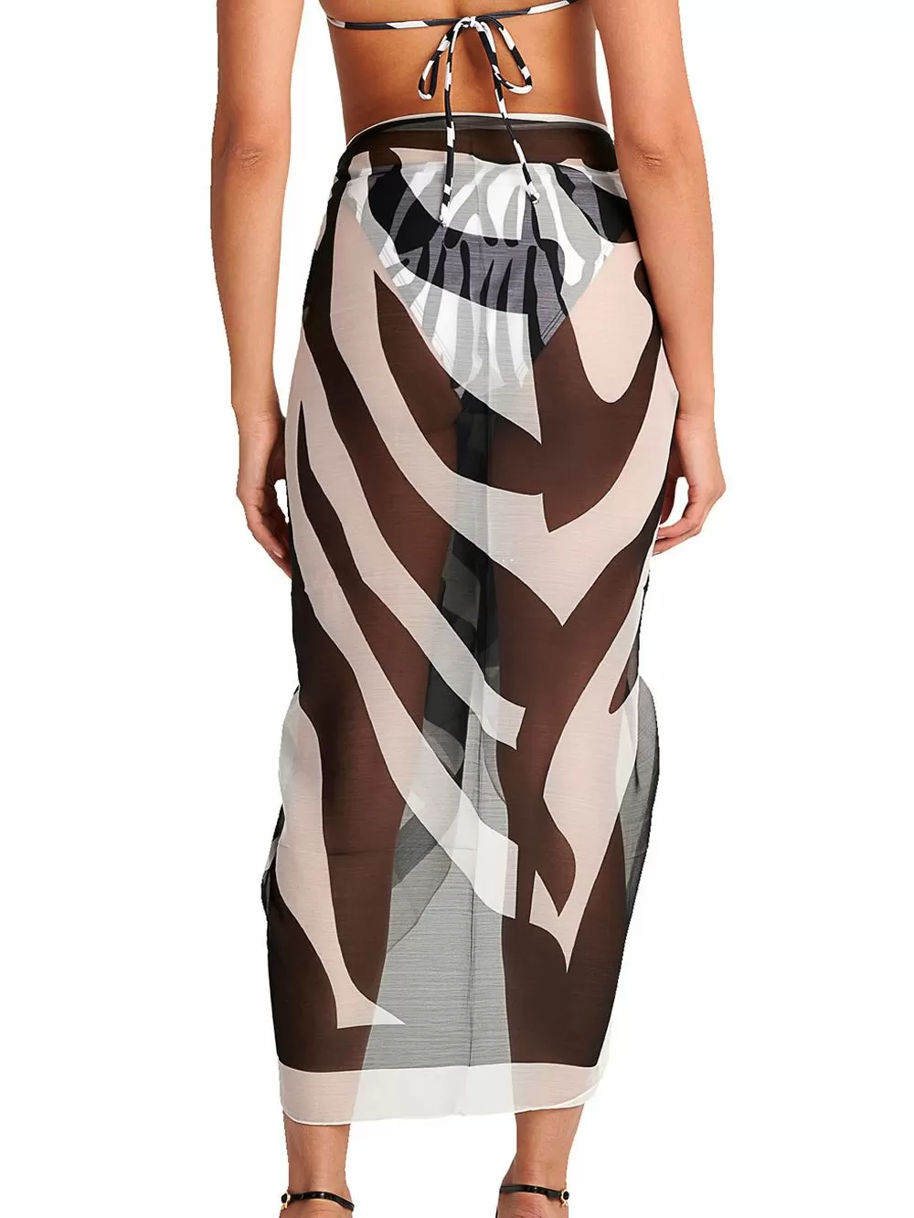 Beachwear BLU4U Zebra Παρεό Θαλάσσης - Αέρινο Ύφασμα