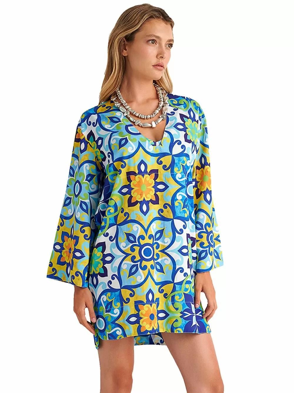 Beachwear BLU4U Blue Tiles Φόρεμα Θαλάσσης 