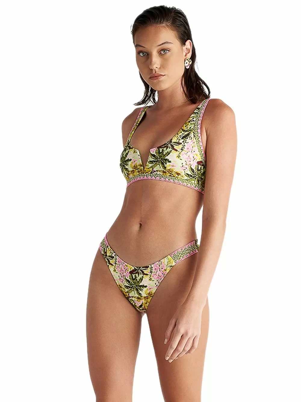 Μαγιό BLU4U Jungle Garden Μπουστάκι Crop Top - Ανοιγμα V - Αόρατη Ενίσχυση