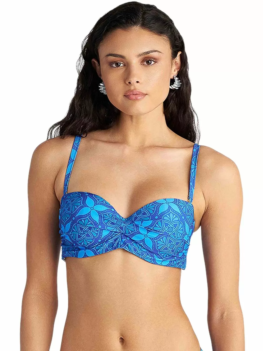 Μαγιό BLU4U Blue Ikat Μπικίνι Τοπ Strapless - Μεγάλο Στήθος - Ήπια Ενίσχυση