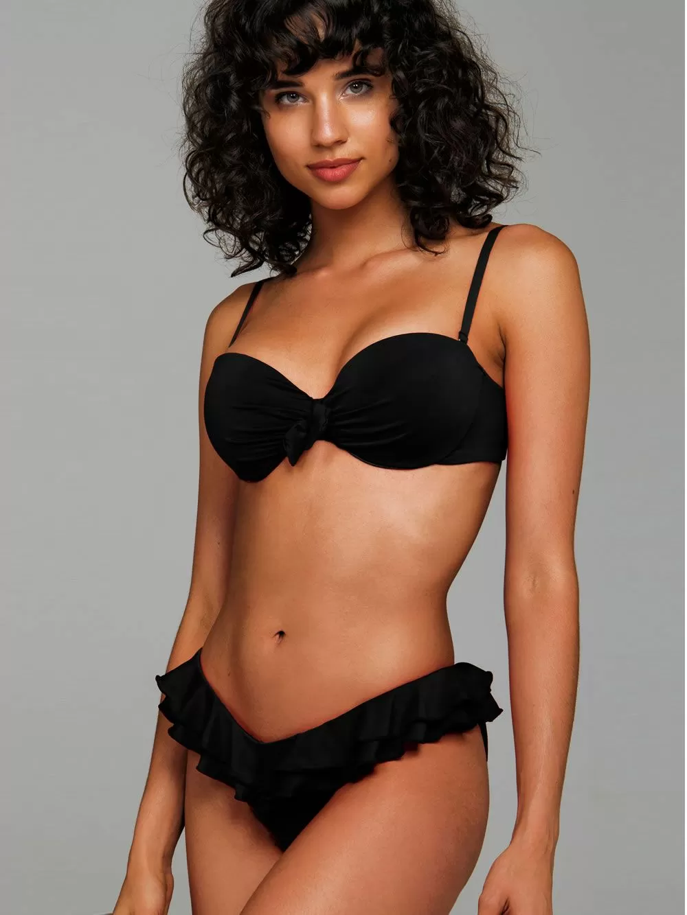 Set Μαγιό Blu4u- Strapless Push Up + Bikini Κανονικό - Βολάν - Καλοκαίρι 2019