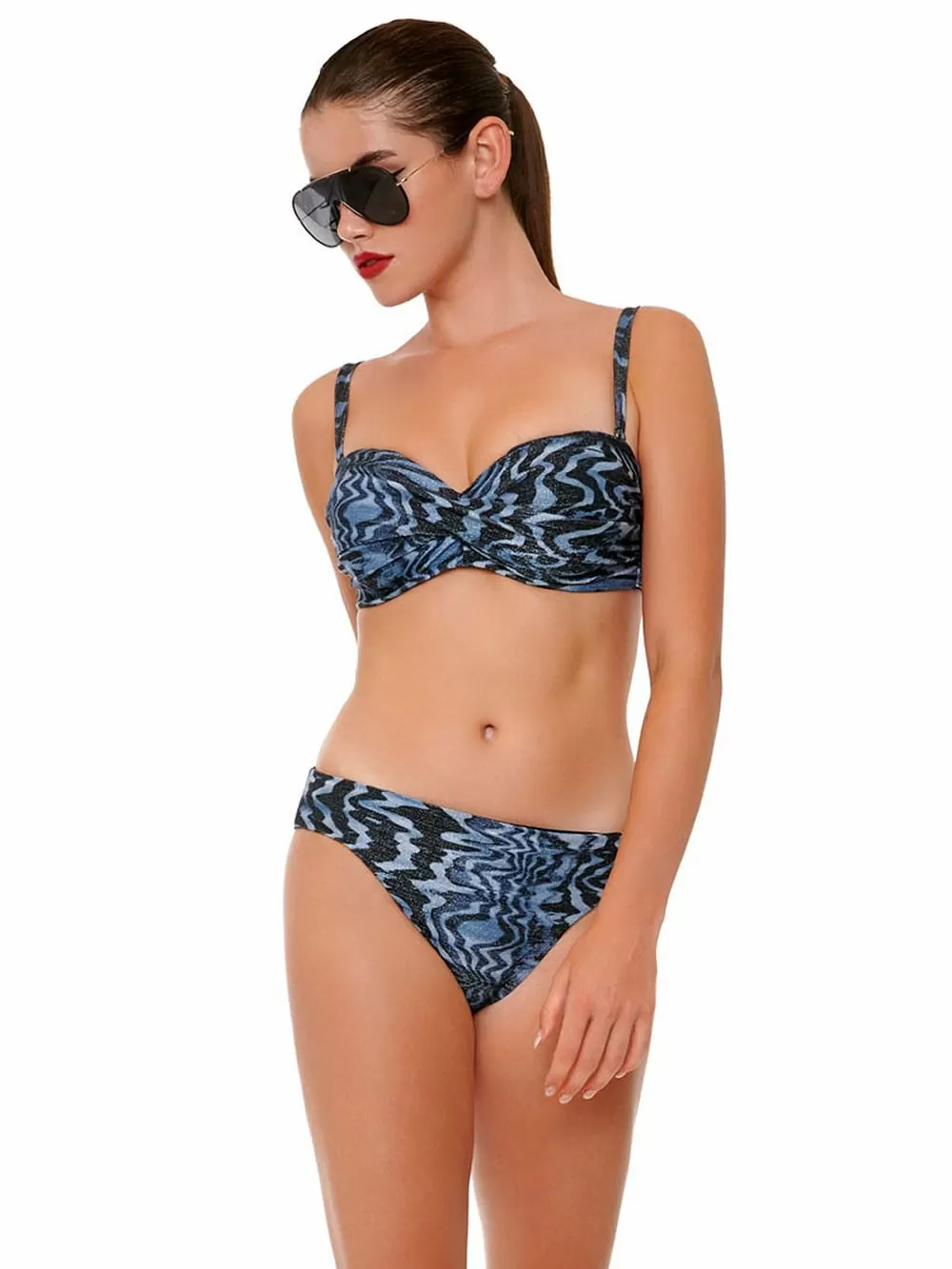 Μαγιό BLUEPOINT Water Gate Silver Σουτιέν Μπικίνι Strapless - Μεγάλο Στήθος - Lurex