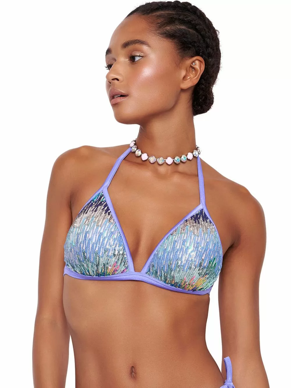 Μαγιό BLUEPOINT Round Midnight Μπικίνι Τρίγωνο Push Up - Παγιέτες