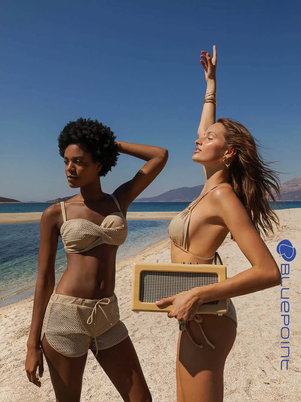 Μαγιό BLUEPOINT Gold Net Strapless Αόρατη Ενίσχυση - Σταθερό Κράτημα - Πλεκτό Lurex