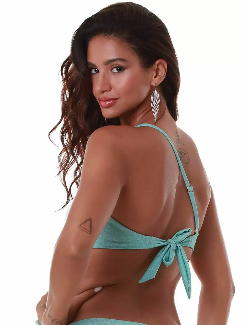 Μαγιό BLUEPOINT Candy Girl Top Ένας Ώμος - Ενίσχυση - Λαμπερό Lurex & Κρίκος