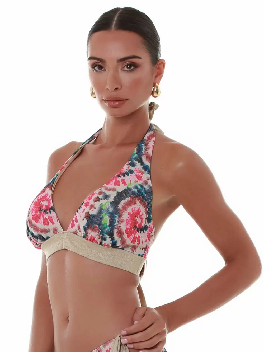 Μαγιό BLUEPOINT Batik Τρίγωνο Μπικίνι Μεγάλο Στήθος - Lurex & Χρυσές Λωρίδες