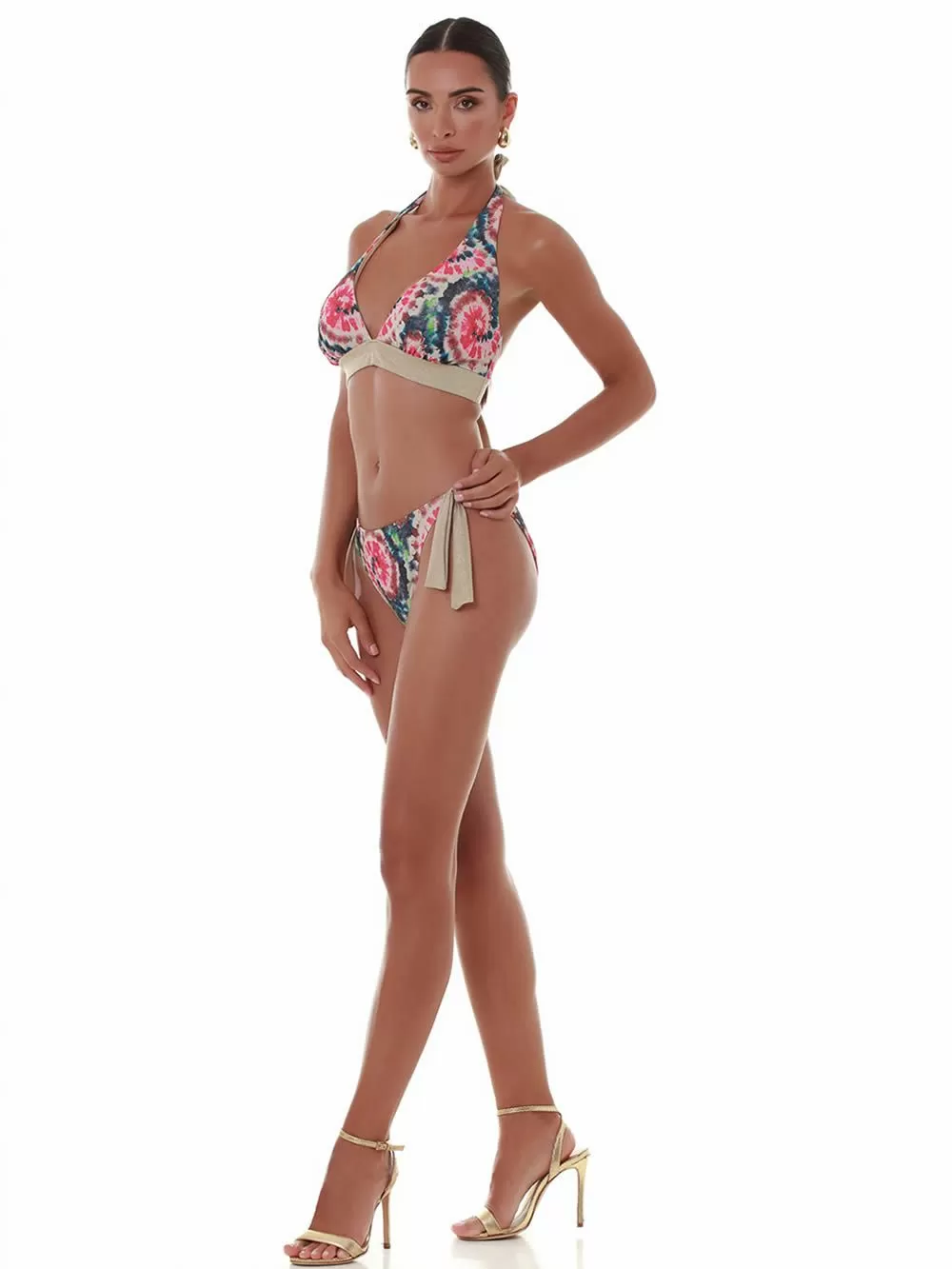 Μαγιό BLUEPOINT Batik Τρίγωνο Μπικίνι Μεγάλο Στήθος - Lurex & Χρυσές Λωρίδες