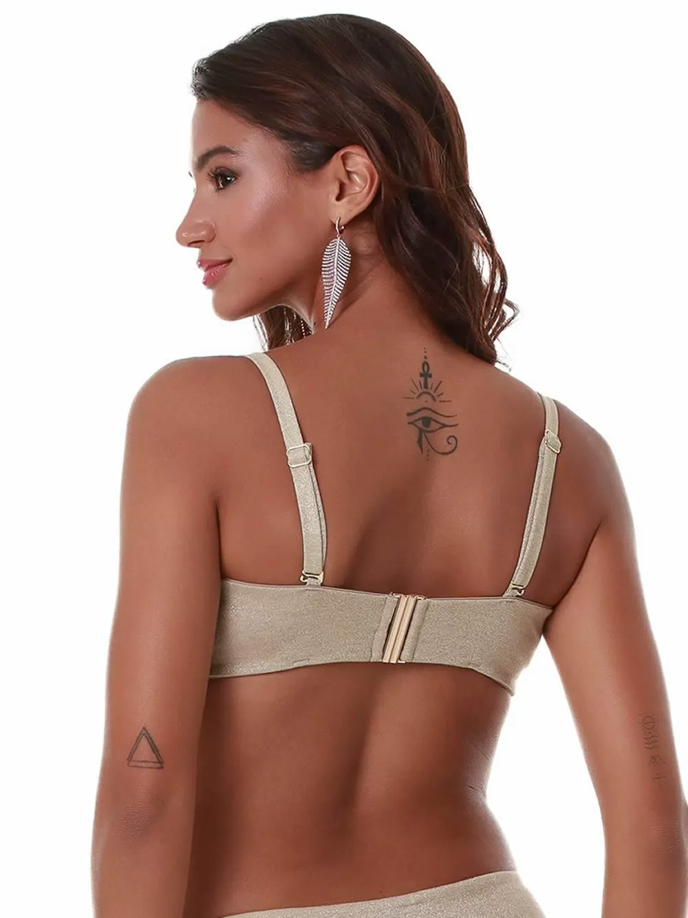Μαγιό BLUEPOINT Gold Net Strapless Αόρατη Ενίσχυση - Σταθερό Κράτημα - Πλεκτό Lurex