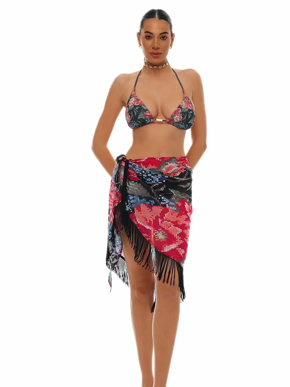 Beachwear BLU4U Παρεό Θαλάσσης Secret Garden - Αέρινο Ύφασμα