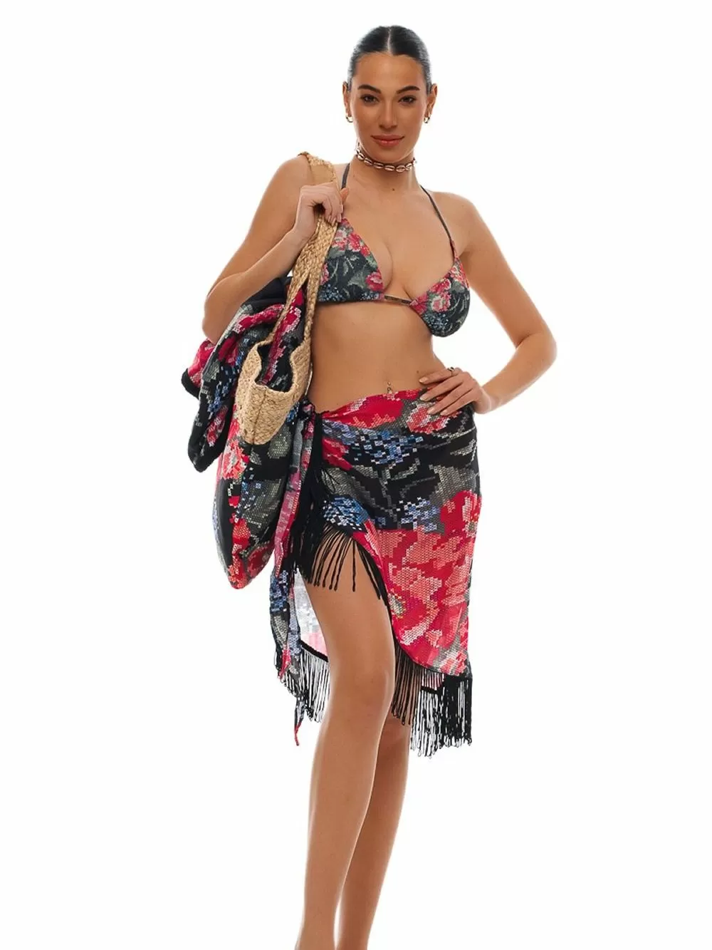 Beachwear BLU4U Παρεό Θαλάσσης Secret Garden - Αέρινο Ύφασμα