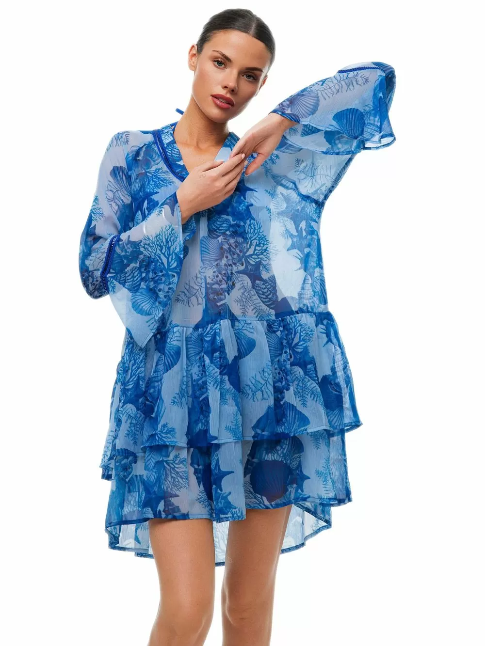 Beachwear BLUEPOINT Φόρεμα Θαλάσσης Sea Treasure - Αέρινο Βολάν 