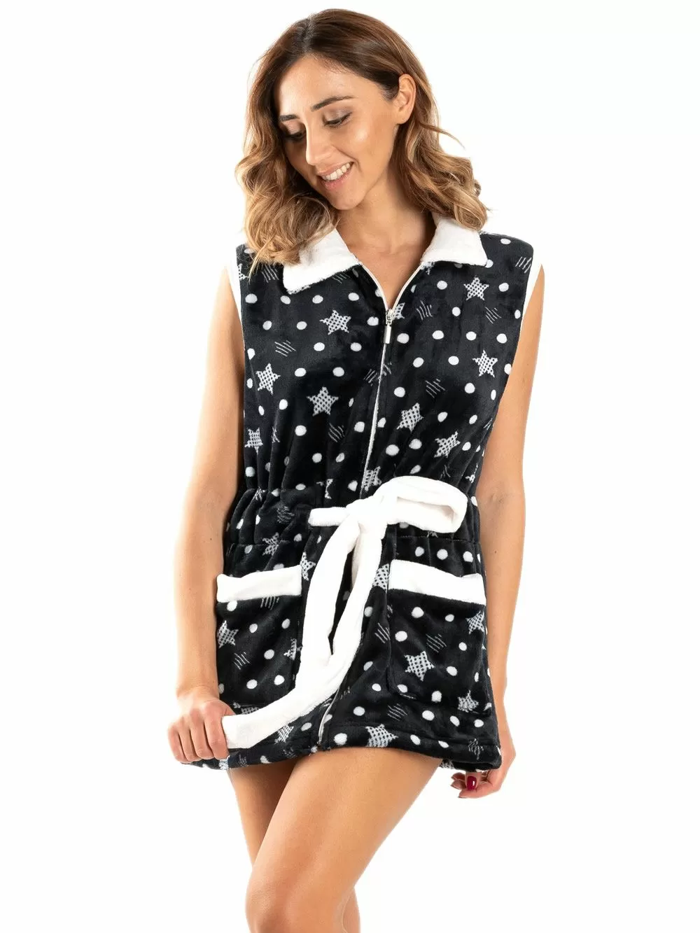 Γυναικεία Ρόμπα BONNE NUIT - Ζεστό & Απαλό Fleece - Stars 