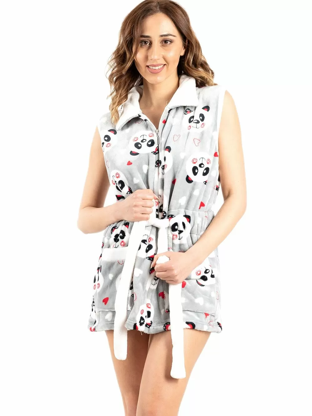 Γυναικεία Ρόμπα BONNE NUIT - Ζεστό & Απαλό Fleece - Panda 