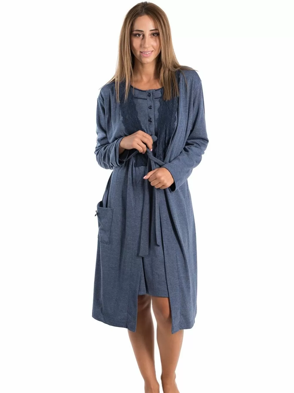 BONNE NUIT Set Homewear - Νυχτικό & Ρόμπα - Γεμάτο Βαμβάκι - Χειμώνας 2019/20